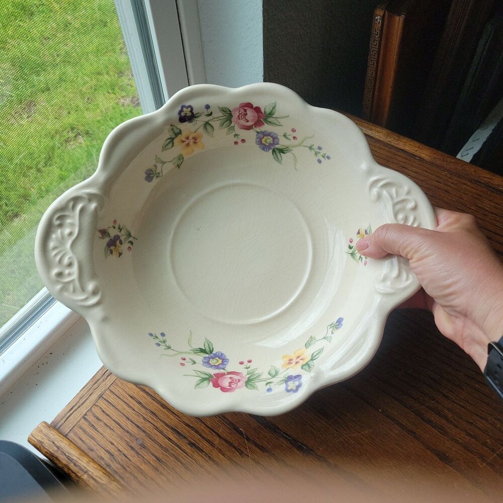 Vtg 1930s British Ceramic Pitcher & Wash Basin Bowl Set Floral Rose Art Deco Era - Picture 7 of 16
